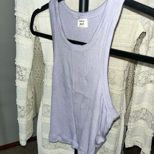 Sunday Best Light Lavender Ribbed Tank Top